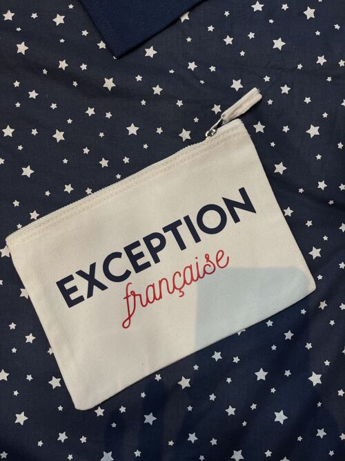 Pochette zippée Ecru " Exception française"