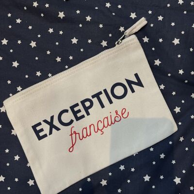 Pochette zippée Ecru " Exception française"