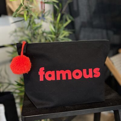 "Famous" XL Black Toiletry Bag