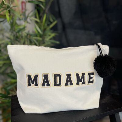 XL Ecru "Madame" toiletry bag
