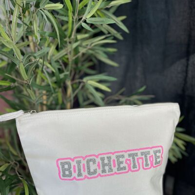 Kulturtasche XL Ecru "Bichette".