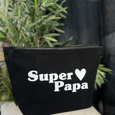 XL Black "Super Dad" Toiletry Bag