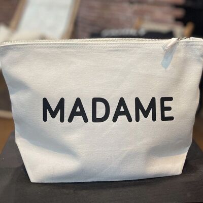 XL Ecru "Madame" toiletry bag