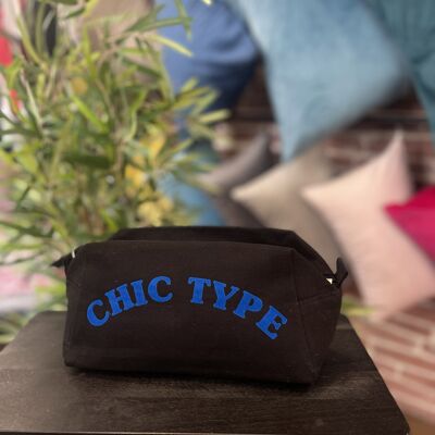 "Chic Type" Black Cube Toiletry Bag