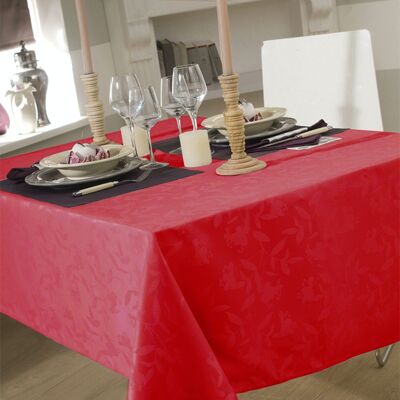 OMBRA RED 2 RECT TABLECLOTH 150X350