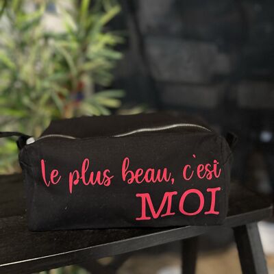 Beauty case cubo nero "Le plus beau c'est Moi"