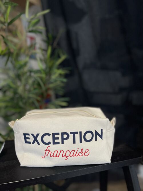 Trousse de toilette cube Ecru " Exception française"