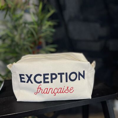 Trousse de toilette cube Ecru " Exception française"