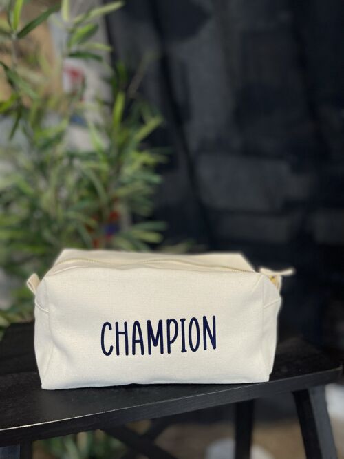 Trousse de toilette cube  Ecru " Champion"