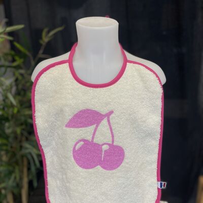 Bib Ecru/Fuschia "Cherry"