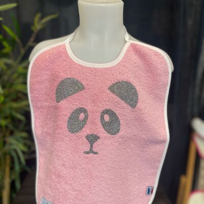 Bavaglino rosa/bianco "Panda".