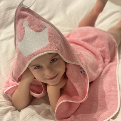 "Queen" pink bath cape