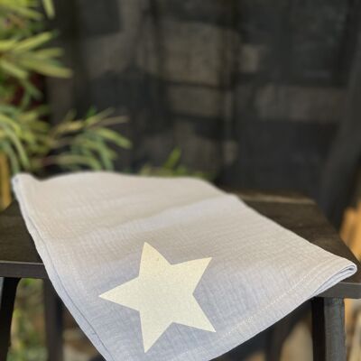 Fascia in garza di cotone blu "Star".