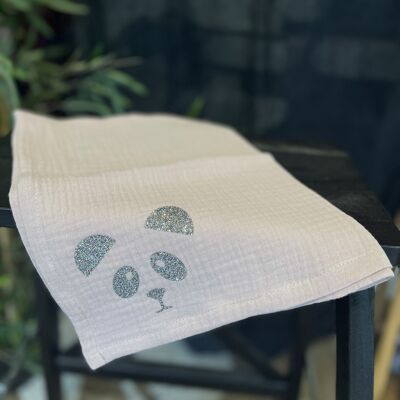 Fascia "Panda" in garza di cotone rosa