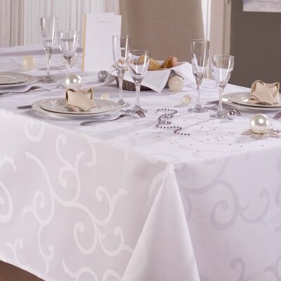 MADIGAN WHITE RECT TABLECLOTH 140X300