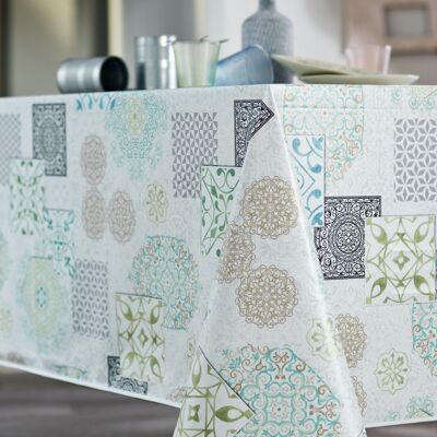 MULTICOLORED EARTHENWARE RECT TABLECLOTH 140X200