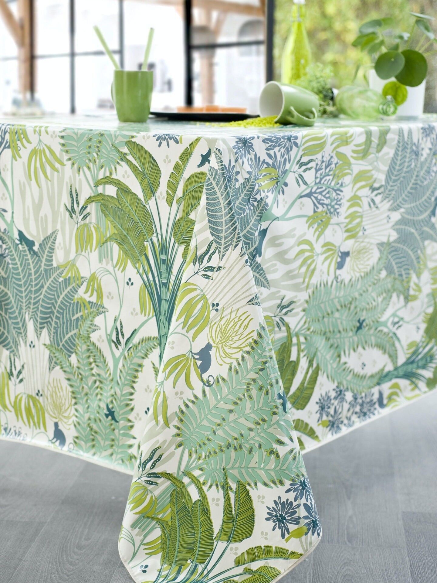 CANOPEE GRÜNE RECHTECKIGE TISCHDECKE 140X200