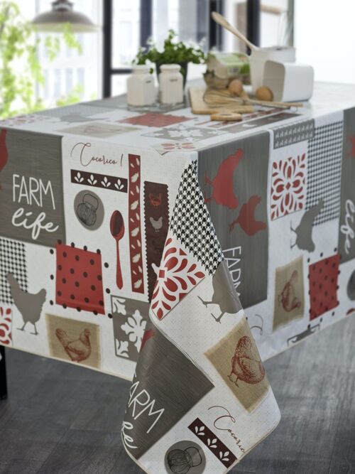 FARM LIFE ROUGE NAPPE RECT 140X200