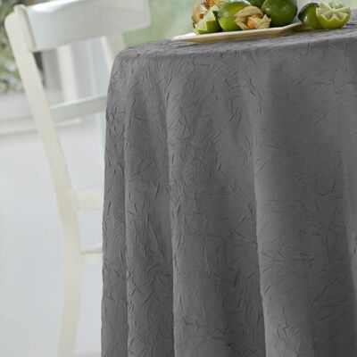 PLAIN TAFFETA GRAY TAUPE ROUND TABLECLOTH 180