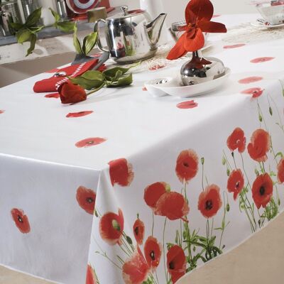RED POPPY RED TABLECLOTH RECT 140X200