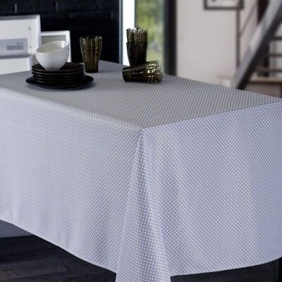 MICROFLO LIGHT GRAY RECT TABLECLOTH 140X200