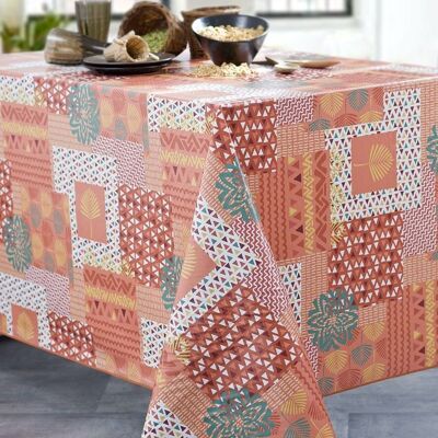 PALM ETHNIC ORANGE RECT TABLECLOTH 140X200