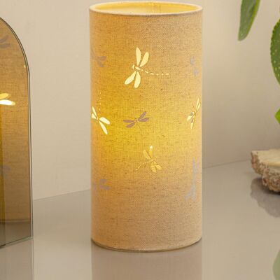 Lámpara de tela con diseño de libélulas