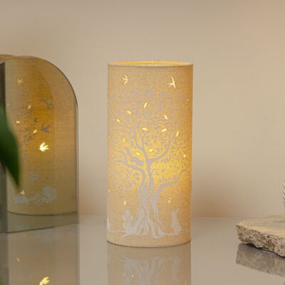 Lámpara de tela con diseño de Árbol de la Vida