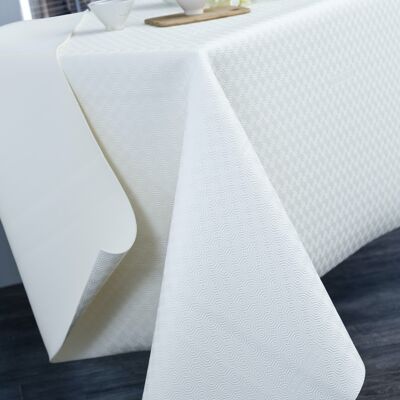 PROTEGE TABLE BLANC NAPPE OVALE 135x190