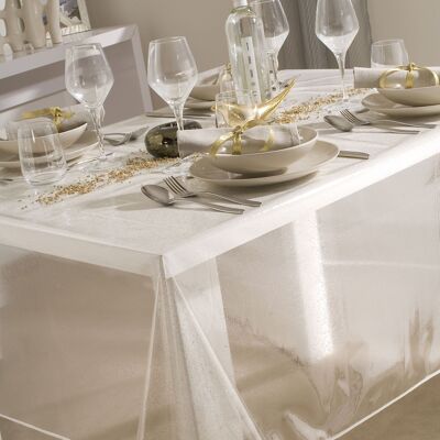 TOVAGLIA CON PAILLETTES ARGENTO RETTANGOLARE 140X200