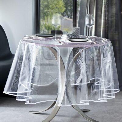 PVC TRANSPARENT PLASTIFICATION ROUND TABLECLOTH 180