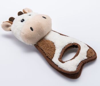 Jouet à tirer en peluche vache WufWuf pour chiens 2