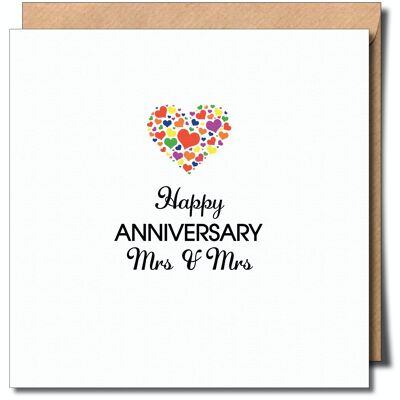 Happy Anniversary Mrs & Mrs Greeting Card.
