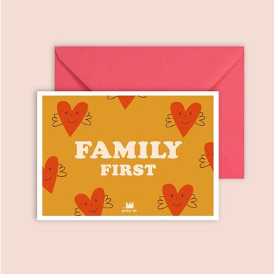 Muttertagskarte – Familie zuerst