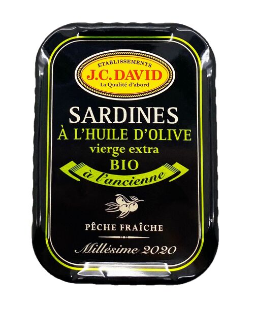 Sardines à l'huile d'Olive Vierge Extra Bio, Millésime 2020 - 115g