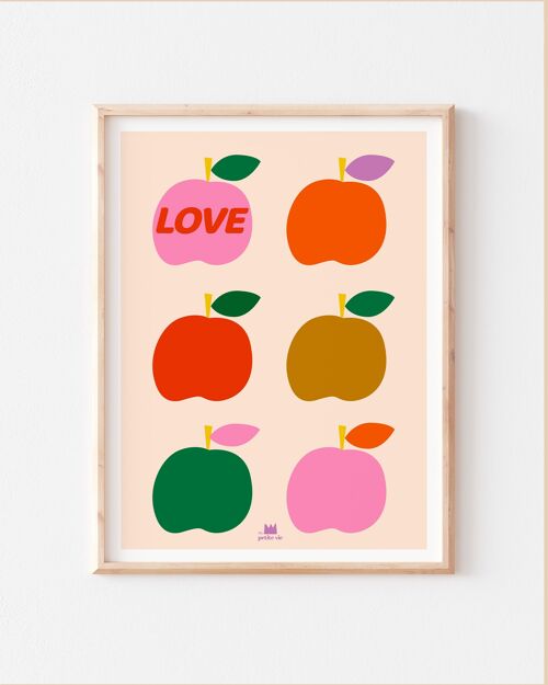 Affiche - décoration maison - Love pommes
