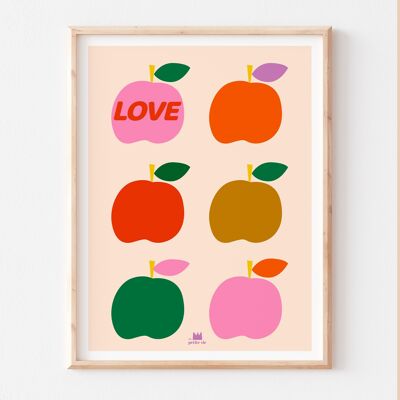 Affiche - décoration maison - Love pommes