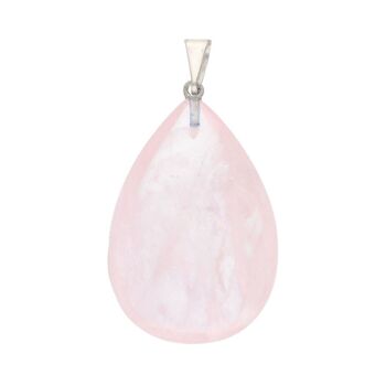 Pendentif Goutte Quartz Rose 1