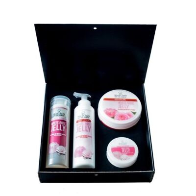 Coffret cadeau soins du corps, 4 pièces - Gelée de rose blanche