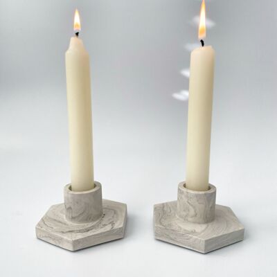 Montclair Hexagon Candleholders - Set of 2