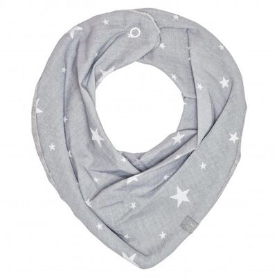 Bandana cache-cou réversible, Gris , Made in France ,STELLA