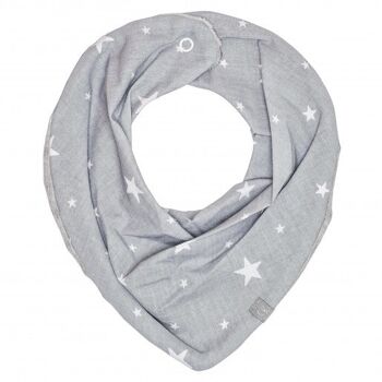 Bandana cache-cou réversible, Gris , Made in France ,STELLA 1