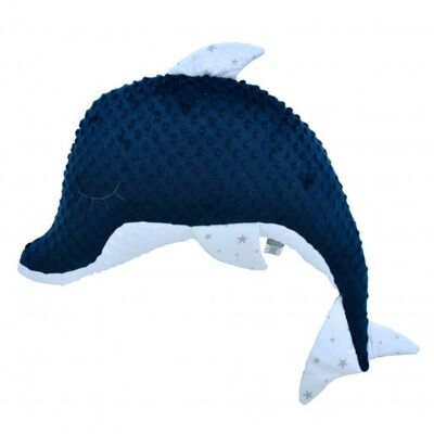 Navy Blue Dolphin Mehrzweck-Umstandskissen, Made in France, STELLA
