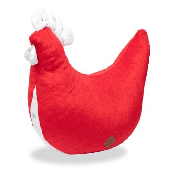 Coussin de maternité Poule, Rouge , Made in France ,Stella 1