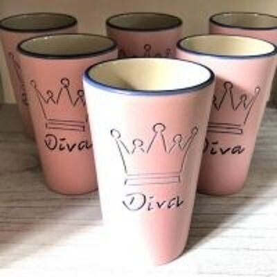 4er Set Rosa Diva Becher