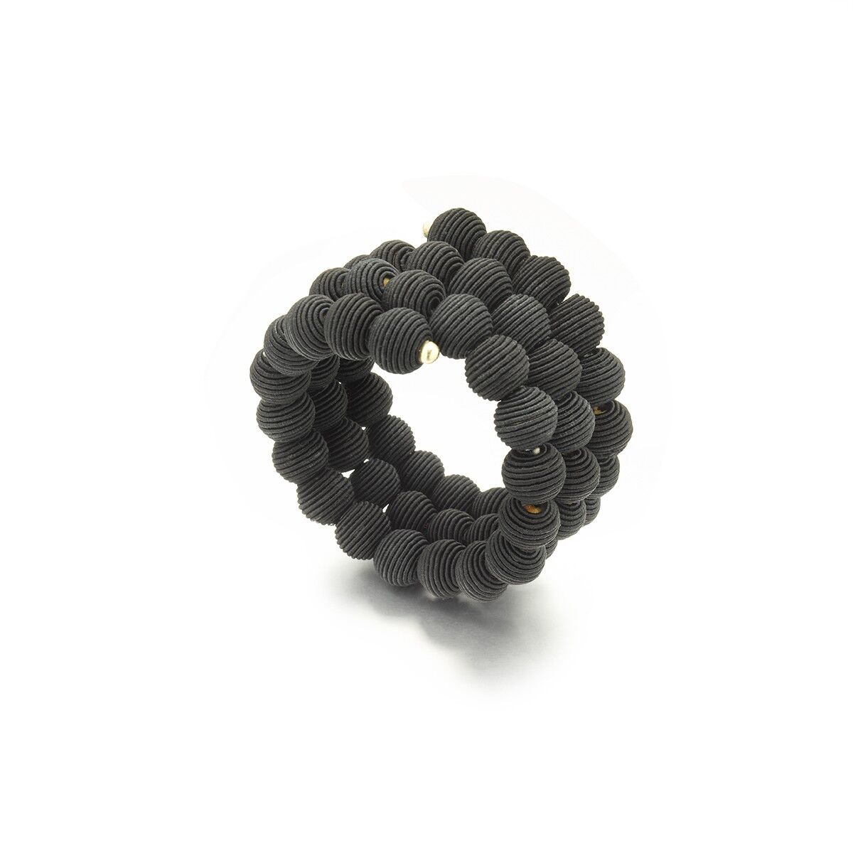 Braccialetto a sfera intrecciato Springwire nero
