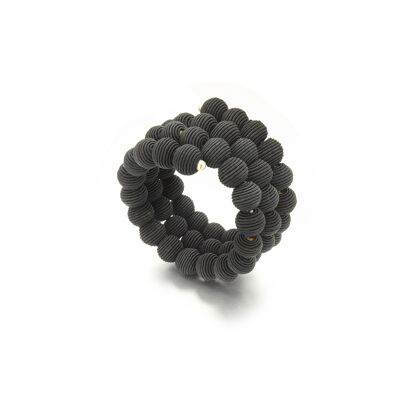 Black Springwire Woven Ball Bracelet