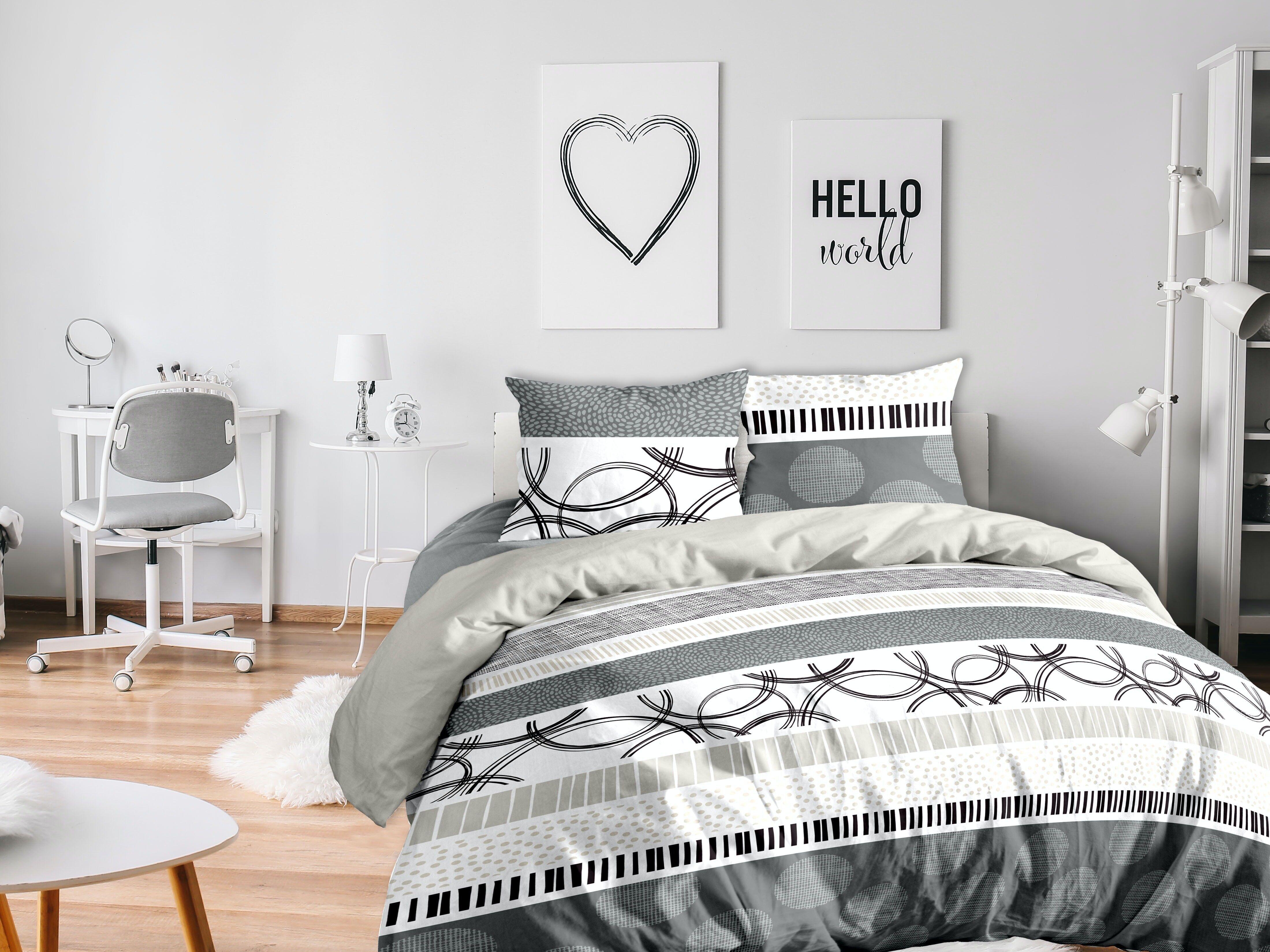 OLYMPE GRAU HC 240x220 AO + 2 PLATZIERTE KISSENBEZÜGE VP