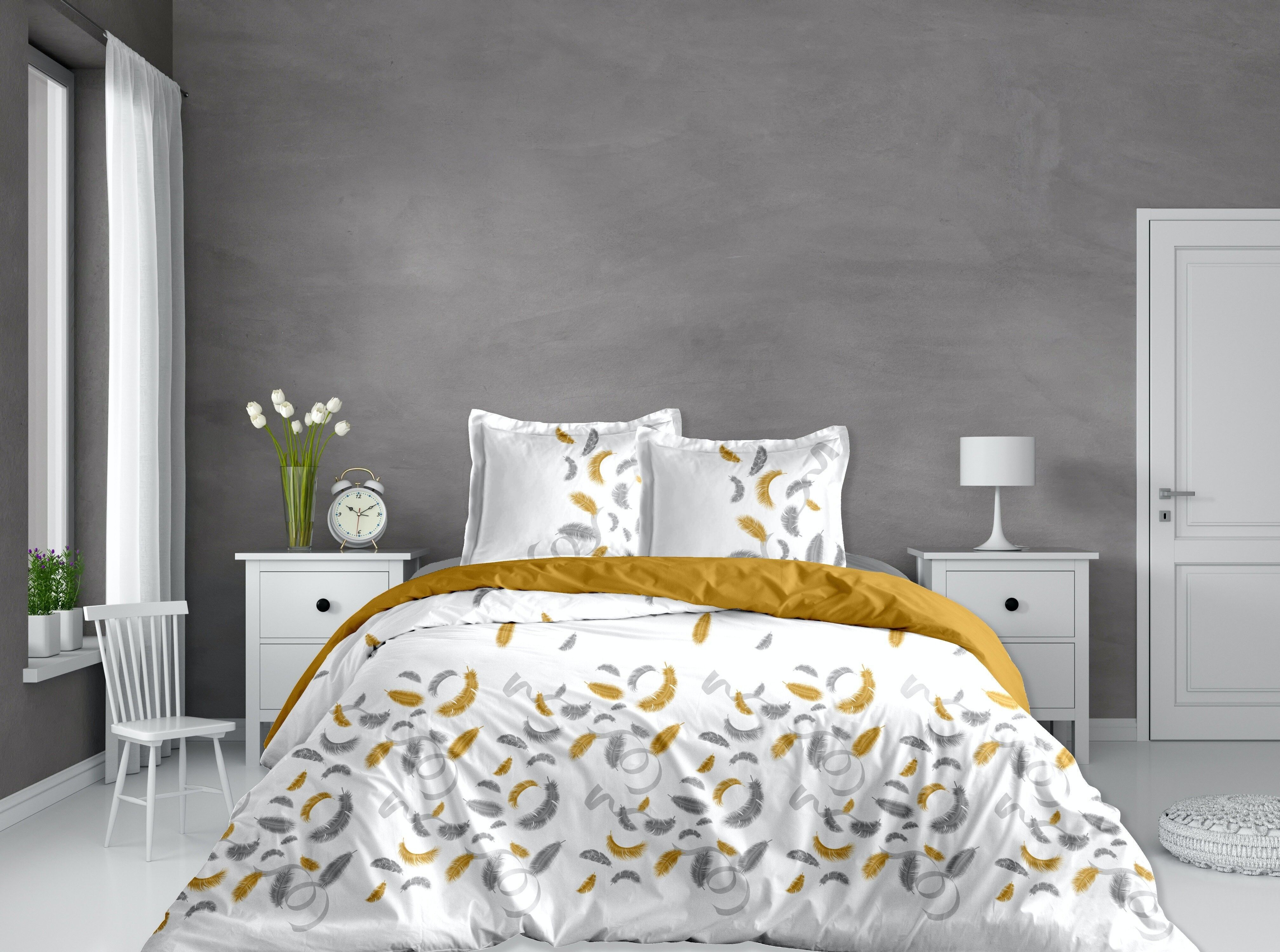 FASHION DAYS OCKERGRAU HC 240x220 AO + 2 PLATZIERTE KISSENBEZÜGE VP