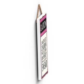P2034 - Panneau de typographie pour enfants sans surveillance imprimé sur une plaque à suspendre en bois 4